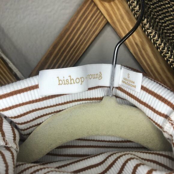 bishop + young cream striped ribbed turtleneck S - Picture 4 of 6